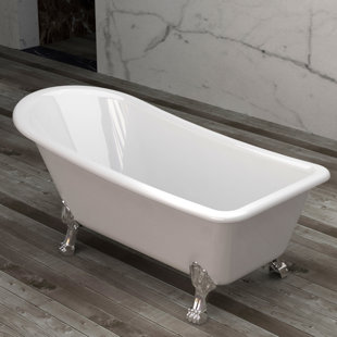 JADE BATH 59.5'' x 28.875'' Freestanding Soaking Acrylic Bathtub