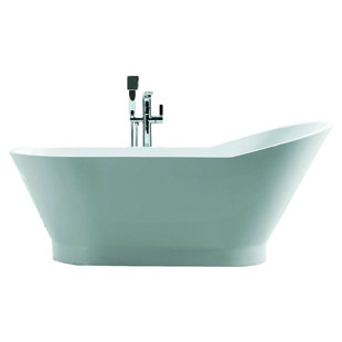 JADE BATH Dove 59" x 28.35" Freestanding Soaking Bathtub