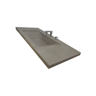 Hyde Concrete Ocean Wave 22'' Gray Concrete Rectangular Bathroom Sink
