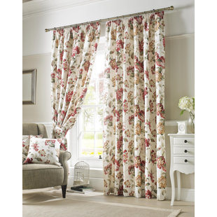 ASHLEY WILDE CURTAINS Carnaby Cotton Room Darkening Pinch Pleat Curtain Pair (Set of 2)