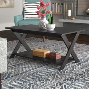 EBERN DESIGNS Arthurs Cross Legs Coffee Table with Storage