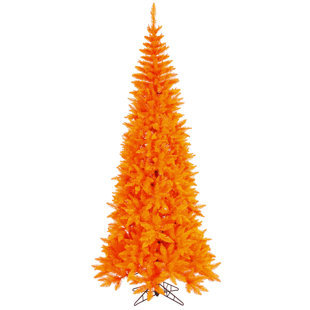 HASHTAG HOME Flocked Red Fir Artificial Fir Christmas Tree