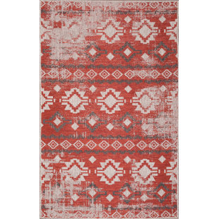 MILLWOOD PINES Herlinda Light Gray/Red Indoor/Outdoor Rug