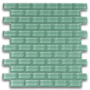 CNK TILE Californium 1" x 2" Glass Mosaic Tile in Sage Green