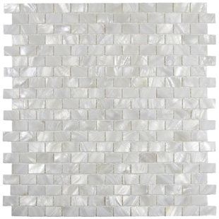 CNK TILE Arctic .59" x .98" Seashell Mosaic Tile in White