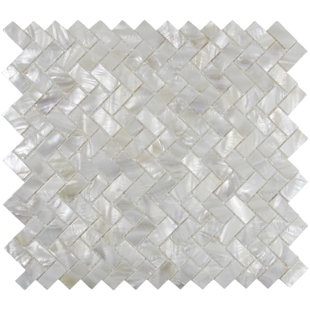 CNK TILE Arctic 1" x 2" Seashell Mosaic Tile in White