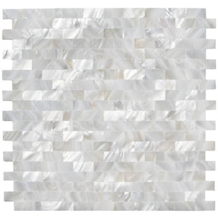 CNK TILE Arctic 0.5" x 1" Seashell Mosaic Tile in White