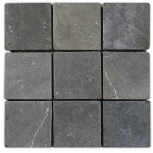 CNK TILE Gambia 4" x 4" Natural Stone Mosaic Tile in Gray