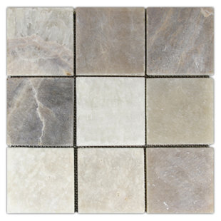 CNK TILE Rhine 4" x 4" Natural Stone Mosaic Tile in Mixed Quartz