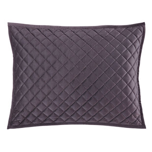 HIEND ACCENTS Velvet Diamond Solid Color Quilted Modern Contemporary Pillow Sham Set (Set of 2)