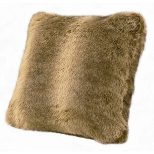 HIEND ACCENTS Wolf Fur Faux Fur Throw Pillow
