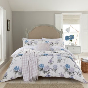 SANDERSON OPTIONS Cotton Floral Duvet Cover Set with Pillowcases