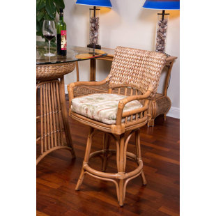ALEXANDER & SHERIDAN INC. Key Largo Swivel Upholstered 24'' Counter Stool