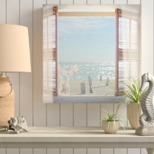 HOUSE OF HAMPTON 'Through the Shutters' by Malcolm Sanders Painting Print on Canvas