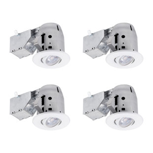 GLOBE ELECTRIC COMPANY 3.75'' 3000K 5.5 Watt Dimmable Air-Tight IC Rated Standard Recessed Lighting Kit (Set of 4)