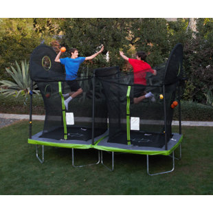 TRUJUMP Battle Ball 12' Rectangle Trampoline with Safety Enclosure