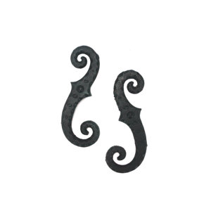 PERFECT SHUTTERS, INC. Faux Stippled Scroll Shutter Dog with Lag Bolt