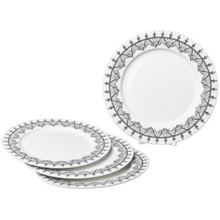 GRACE'S TEA WARE Moroccan 7.5'' Porcelain China Appetizer Plate (Set of 4)
