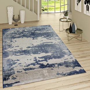 BOROUGH WHARF Rutherford Abstract Flatweave Blue/Gray Area Rug
