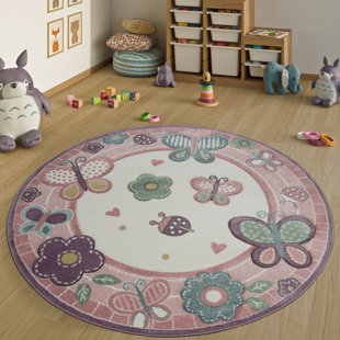 ZOOMIE KIDS Marunouchi Pink/White Rug