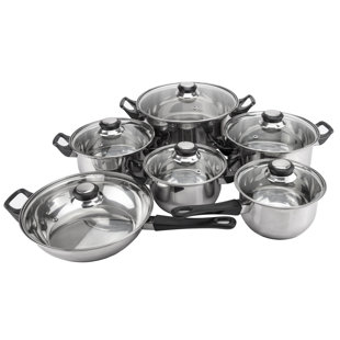 MAGEFESA Monterrey 12 - Piece Non-Stick Stainless Steel Cookware Set