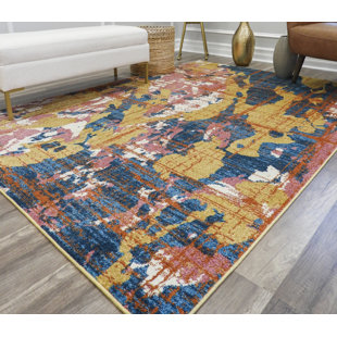 COSMOLIVING BY COSMOPOLITAN Amelie Gold/Blue Rug