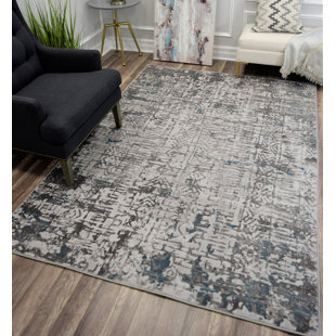 COSMOLIVING BY COSMOPOLITAN Laurel Vintage Geometric Gray Area Rug