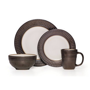 Gourmet Basics by Mikasa Avery 16-Piece Stoneware Dinnerware Set, Service for 4