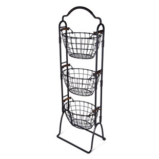 Gourmet Basics by Mikasa Harbor 3-Tier Metal/Wire Basket