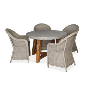 CO9 DESIGN Julia 4 - Person Round Outdoor Dining Set with Cushions