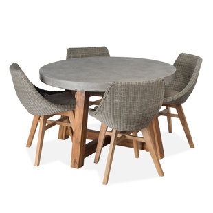 CO9 DESIGN Bridge Round 4 - Person 47" Long Dining Set with Cushions