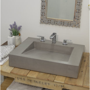 Hyde Concrete Ramp 22'' Gray Concrete Rectangular Bathroom Sink