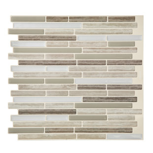 TACKTILE Tack Tile Peel & Stick Vinyl Backsplash Thin Mosaic Brown