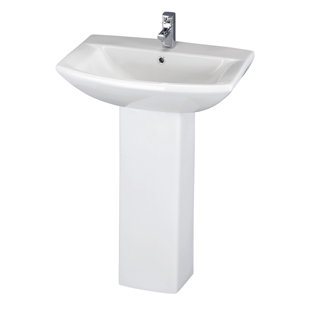 Belfry Bathroom Edge 6000mm L x 4300mm W White Vitreous China U-Shaped Sink with Overflow