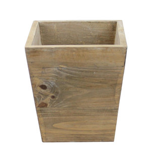 TORI HOME Country Rustic Natural Wood Storage Bin Container