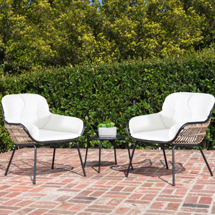 GEORGE OLIVER Lillard 2 - Person Outdoor Seating Group with Cushions