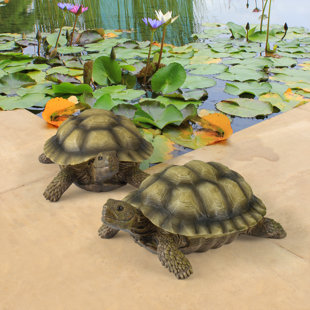 DESIGN TOSCANO Gilbert, the Box Turtle Statue (Set of 2)