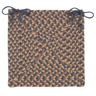 COLONIAL MILLS Tiburon Stone Blue Chair Pad (Set of 4)