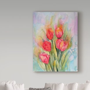 TRADEMARK FINE ART Angie Livingstone " Vibrant Tulips " by Angie Livingstone