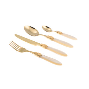 Rivadossi Sandro Laura Oro 24 Piece Stainless Steel Cutlery Set , Service for 6