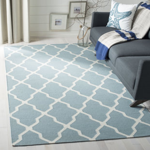 CANORA GREY Traylor Handmade Flatweave Light Blue/Ivory Rug
