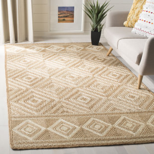 UNION RUSTIC Derryberry Natural Fiber Hand Woven Jute And Cotton With Latex Geometric Rug