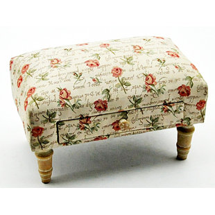 LILY MANOR Nahua 41cm Wide Rectangle Floral Standard Ottoman