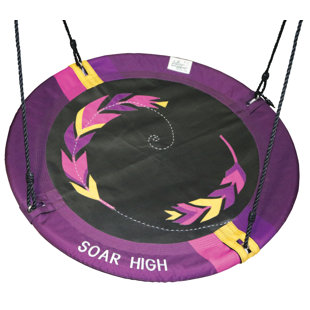 M&M Sales Enterprise Adventure Fabric Purple Disc Swing with Mounting Hangers and Chains