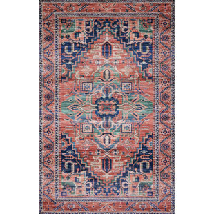 JUSTINA BLAKENEY X LOLOI Cielo Oriental Turqoise/Royal Blue/Coral Area Rug