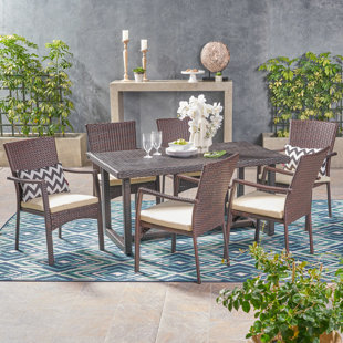 WINSTON PORTER Anjelah 6 - Person Rectangular Outdoor Dining Set