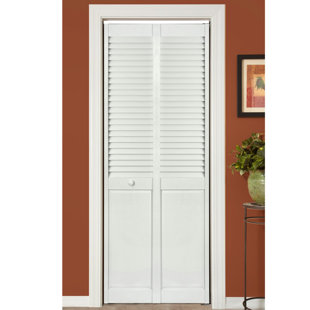 HOME FASHION TECHNOLOGIES 80'' Solid Wood Louvered Bi-Fold Door