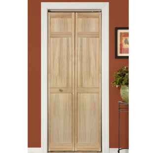 HOME FASHION TECHNOLOGIES 28'' x 80'' Solid Wood Paneled Bi-Fold Door