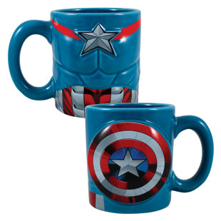 VANDOR LLC Marvel Captain America Sculpted Ceramic Coffee Mug