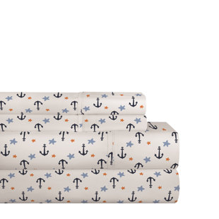 LULLABY BEDDING Away At Sea 100% Cotton Abstract Sheet Set